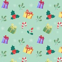 New Year seamless pattern in colorful style vector