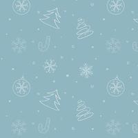 Seamless Christmas repeating pattern on a blue background vector