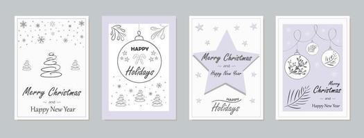 Set of Christmas cards. Collection of New Year's templates vector