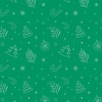 New Year's seamless pattern on a green background vector