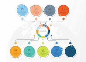 infografía con 9 pasos, procesos u opciones. vector