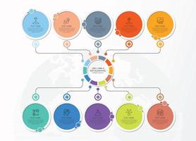 infografía con 10 pasos, procesos u opciones. vector