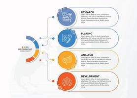 Infographic with 4 steps, process or options. vector