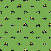 Easter eggs in green grass seamless spring pattern. Wrapping paper background, Easter Cards vector