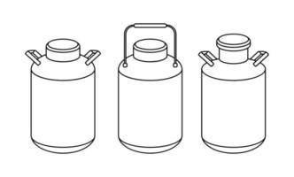 Leche envase lata icono vector contorno ilustración.