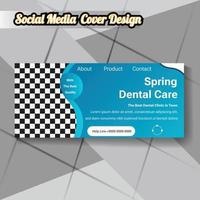 dental health social media cover design template vector