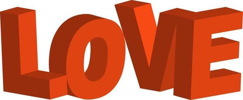 3D letters in the word love concept Valentine day vector