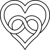 knot of two hearts symbol of eternal love vector