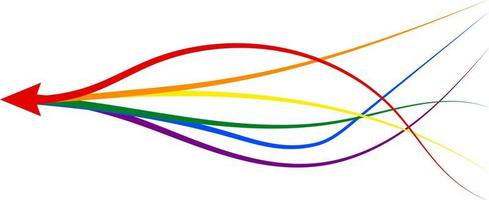 arrow formed by multiple merging lgbt pride colourful vector