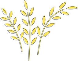 icons spikelets bunch wheat, flakes vector