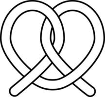 Soft pretzel twisted knot bread, pretzel bakery vector