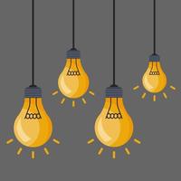 Creative idea in light bulb shape as inspiration concept. Vector design element. Flat icon.