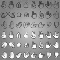 Touch screen hand gesture icons set for web and mobile app design isolated vector illustration.