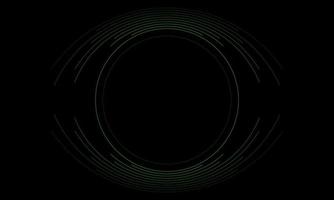 Black green circular minimal lines abstract futuristic tech background vector