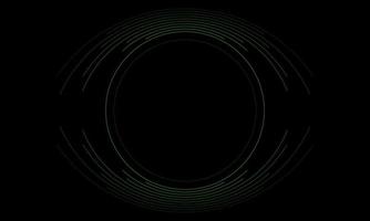 Black green circular minimal lines abstract futuristic tech background vector