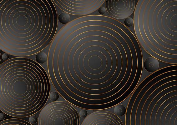 Black bronze circles abstract corporate background