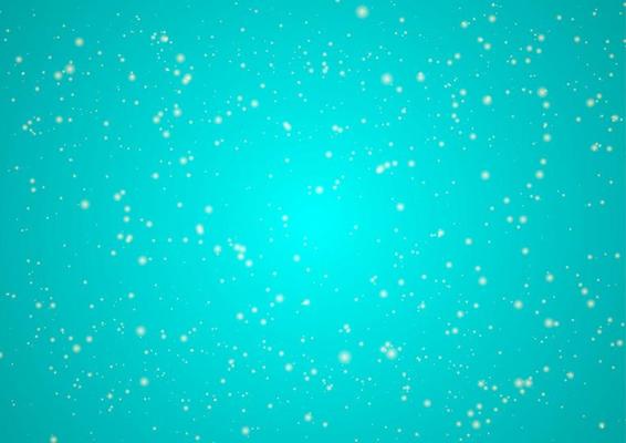 Snow particles on bright turquoise background