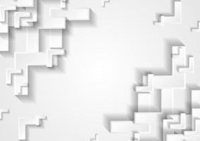 Grey and white tech geometric arrows abstract background vector