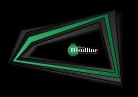 Abstract black and green tech corporate background vector