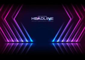 Blue ultraviolet neon laser lines technology modern background vector