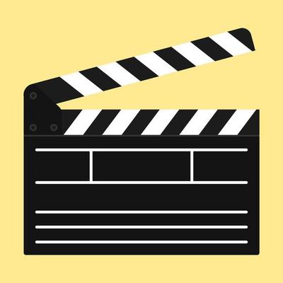 Film clapper icon. Simple illustration of film clapper vector icon