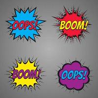 Collection of nine multicolored comic sound Effects vector