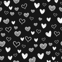 Heart doodles seamless pattern vector