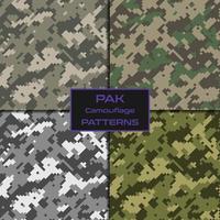 Pack Seamless pixel pattern disguise military vector