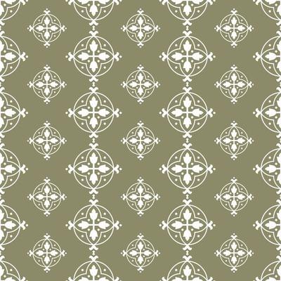 Vector damask seamless retro pattern background round curve cross frame, chain line flower. Elegant luxury brown tone design for wallpapers, backdrops and page fill.