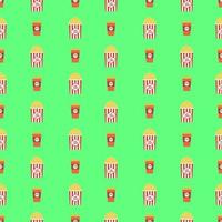 Easily modifiable vector elements. Digitally hand drawn fast food seamless pattern.