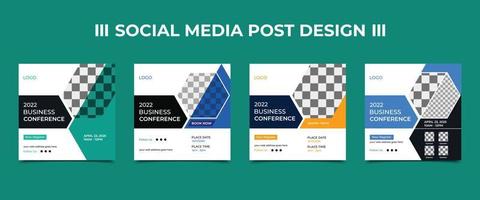 Business conference social media post banner design. Business conference banner template. Online Business conference webinar invitation template. vector