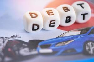 lending credit for car debt - car loan concept photo