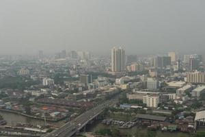 aire contaminación y pm 2.5 encima peligroso nivel en Bangkok Tailandia foto