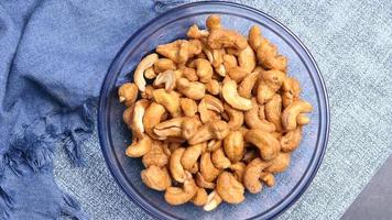 close up of cashew nuts on table video
