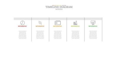 info graphic time line template, 5 steps. the presentation is easy for you to understand. vector