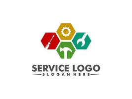 servicios logo plantilla, mantenimiento trabajo icono. vector