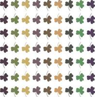 multicolored pattern of shamrocks on white background vector