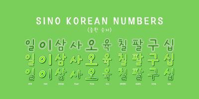 sino coreano números tipografía vector