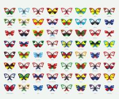 Butterfly Variation Design with National Flag Color vector