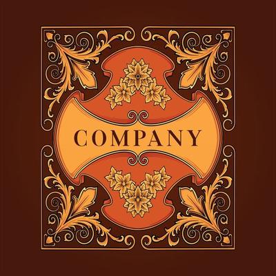 Luxury classic label frame flourish ornament illustrations