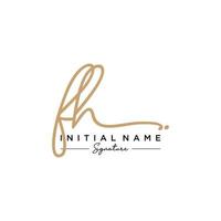 Letter FH Signature Logo Template Vector