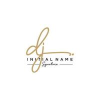 Letter DJ Signature Logo Template Vector