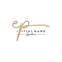 Letter EP Signature Logo Template Vector