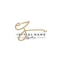 Letter EZ Signature Logo Template Vector