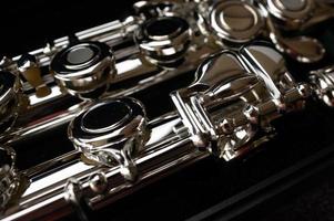 Close shot of a high quality metal alloy flute photo