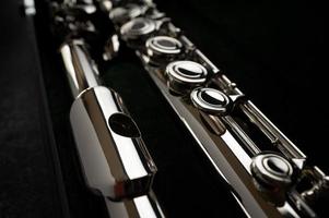 Close shot of a high quality metal alloy flute photo