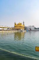 Beautiful view of Golden Temple - Harmandir Sahib in Amritsar, Punjab, India, Famous indian sikh landmark, Golden Temple, the main sanctuary of Sikhs in Amritsar, India photo