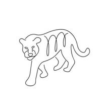 Tigre ilustración en línea Arte estilo aislado en blanco vector