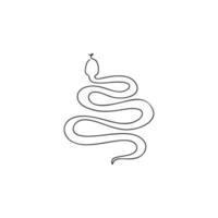 Snake illustration in line art style isolated on white vector