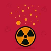 Warning of the spread of radiation caesium hazard. Vector illustration Flat design element for website or app, graphic, logo, social media, mobile app, ui.